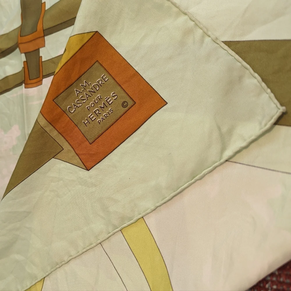 Hermes A.M. Cassandre Vintage Silk Scarf